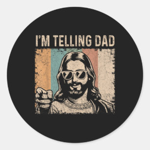 Ich erzähle Papa lustige Jesus-Witze Christlicher Runder Aufkleber