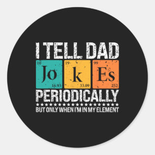 Ich erzähle Vater Jokes regelmäßig lustige Wissens Runder Aufkleber