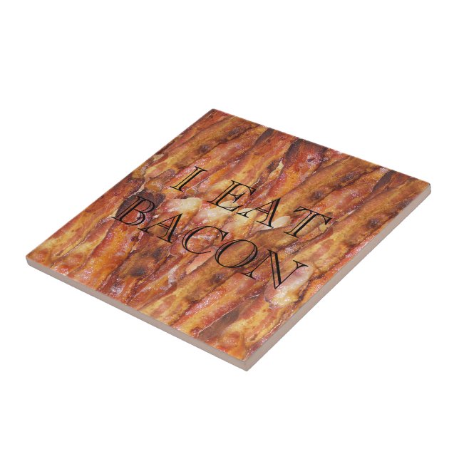 Ich esse Bacon Text mit Hintergrund Fliese (Seite)