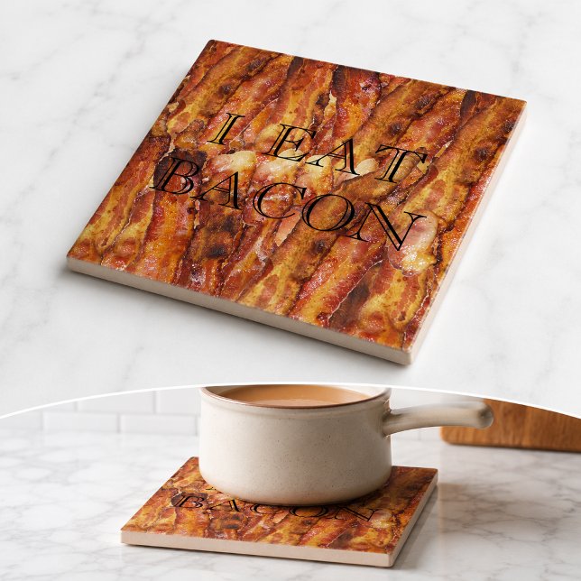 Ich esse Bacon Text mit Hintergrund Fliese (I Eat Bacon Text with Background Tile)