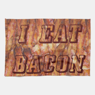 Ich esse Bacon Text mit Hintergrund Handtuch