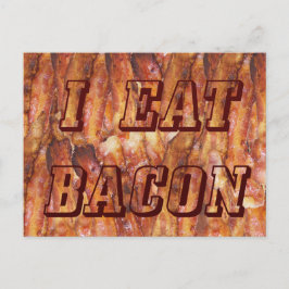 Ich esse Bacon Text mit Hintergrund Postkarte