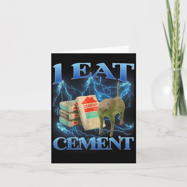 Ich esse Cement Funny Cat Meme Internet Memes Funn Karte (Vorderseite)