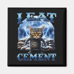 Ich esse Cement verfluchte Katze Funny Odly spezif Magnet