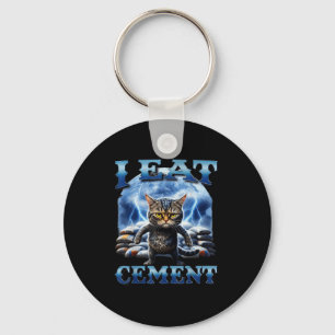 Ich esse Cement verfluchte Katze Funny Odly spezif Schlüsselanhänger