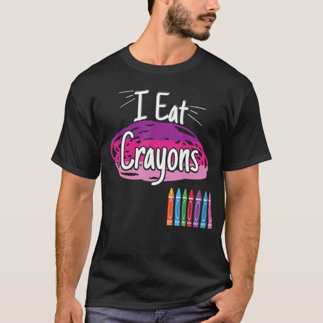 Ich esse Crayons Crayon T-Shirt (Vorderseite)