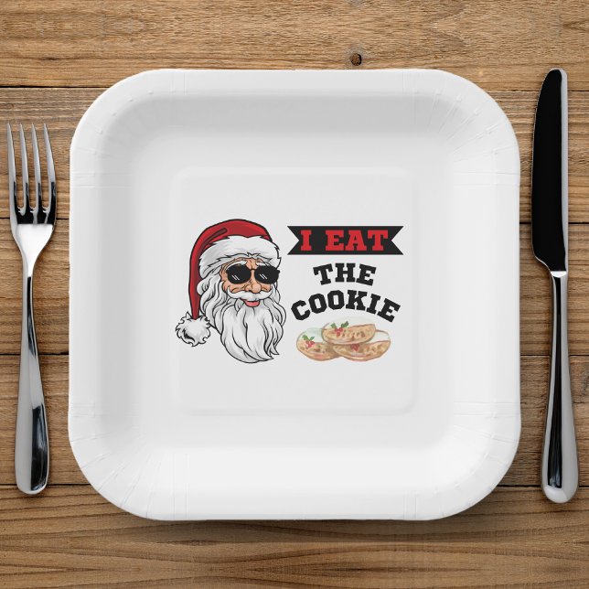 Ich esse das Keks Funny Dirty Joke Weihnachten Pappteller (I Eat The Cookie Funny Dirty Joke Santa Christmas Paper Plates
)