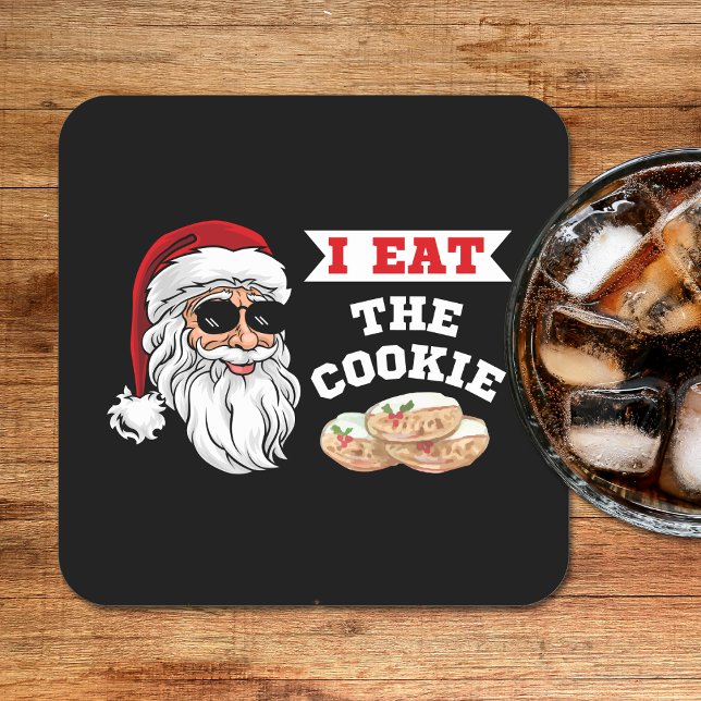 Ich esse das Keks Funny Dirty Joke Weihnachten Rechteckiger Pappuntersetzer (I Eat The Cookie Funny Dirty Joke Santa Christmas Square Paper Coaster
)