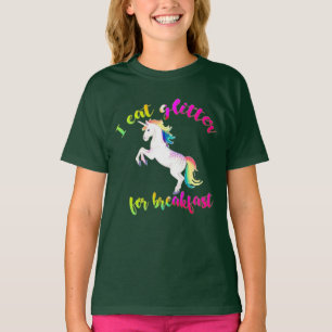 Ich esse Glitzer für das Frühstück lustige Kinder T-Shirt