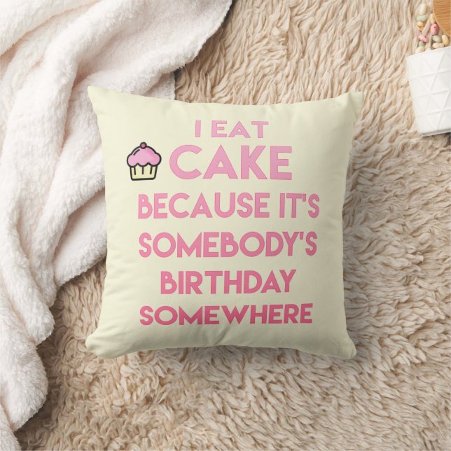 Ich esse Kuchen! Funny Zitat Kissen (Decke)