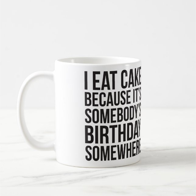 Ich esse Kuchen Kaffeetasse (Links)