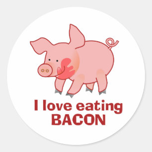 Ich esse Liebe Speck Runder Aufkleber