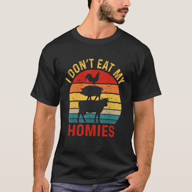 Ich esse meine Heimat nicht lustig Veganes Vegetar T-Shirt (Vorderseite)