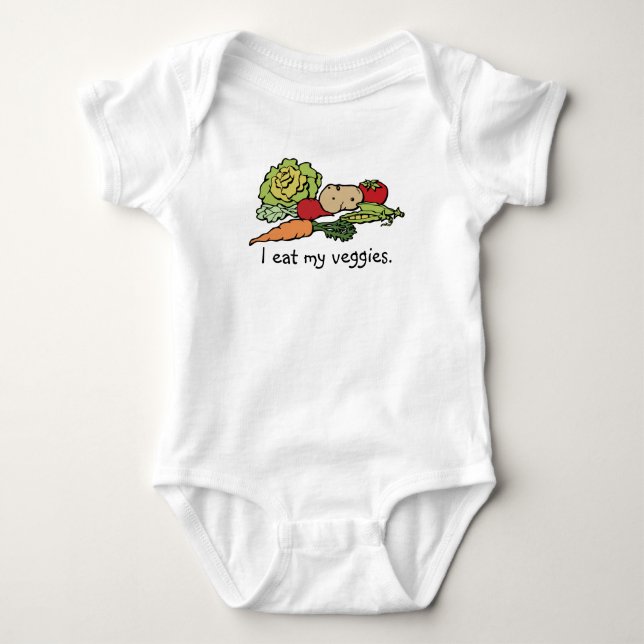 Ich esse meine Veggies. Baby Strampler (Vorderseite)
