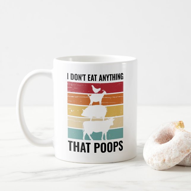 Ich esse nichts, was Vegane Tiergeschichte kacke Kaffeetasse (Mit Donut)