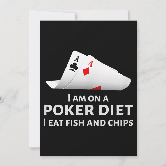 Ich esse Poker und esse Fisch und Chips (Vorderseite)