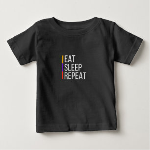 Ich esse, schlafe ich wiederhole baby t-shirt