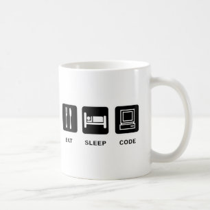 Ich esse, schlafe und kodiere kaffeetasse