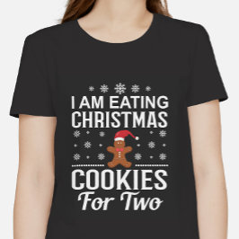Ich esse Weihnachtskekse für zwei Mütter Große Größe T-Shirt