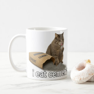 Ich esse Zement Katze Meme Lustig Ich esse Zement  Kaffeetasse
