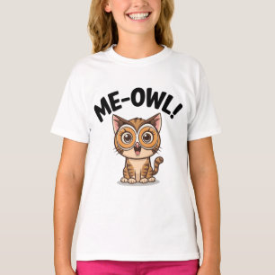 Ich-Eule! Adorable Katze in einer Eule-Maske 🐱 🦉 T-Shirt