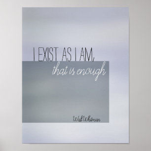 Ich existiere inspirierendes Zitat-Poster Whitman  Poster