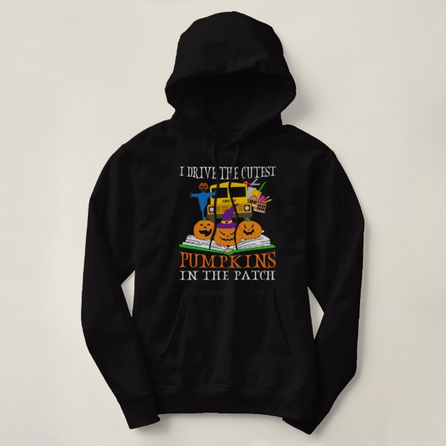Ich fahre die Niedlichen Kürbis in Patch Halloween Hoodie (Design vorne)