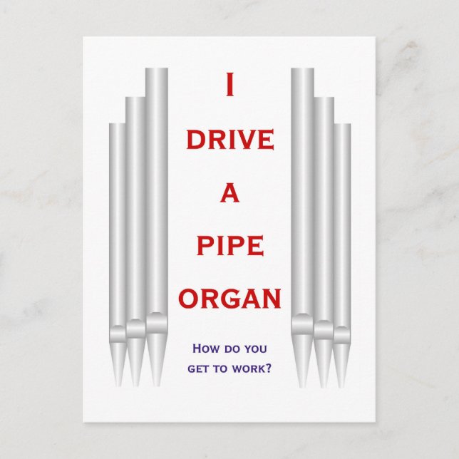 Ich fahre ein Organ zur Arbeit Postkarte (Vorderseite)