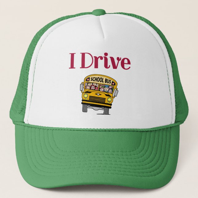 Ich fahre einen Schulbushut Truckerkappe (Vorderseite)