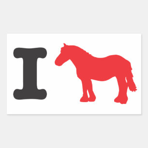 Ich fahre - Ich Liebe reiten auf einem Pferd Rechteckiger Aufkleber
