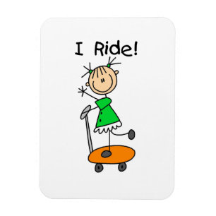 Ich fahre - Mädchen auf Roller Magnet