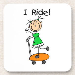 Ich fahre - Mädchen auf Roller Untersetzer