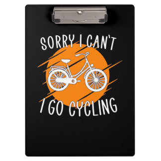 Ich fahre mit dem Fahrrad Klemmbrett