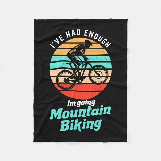 Ich fahre mit dem Mountainbike Fleecedecke (Vorderseite)