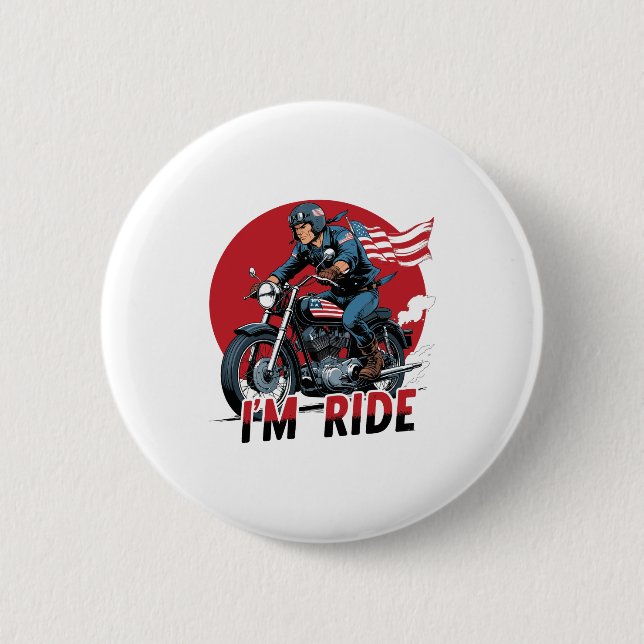 ICH FAHRE � Motorrad Button (Vorderseite)
