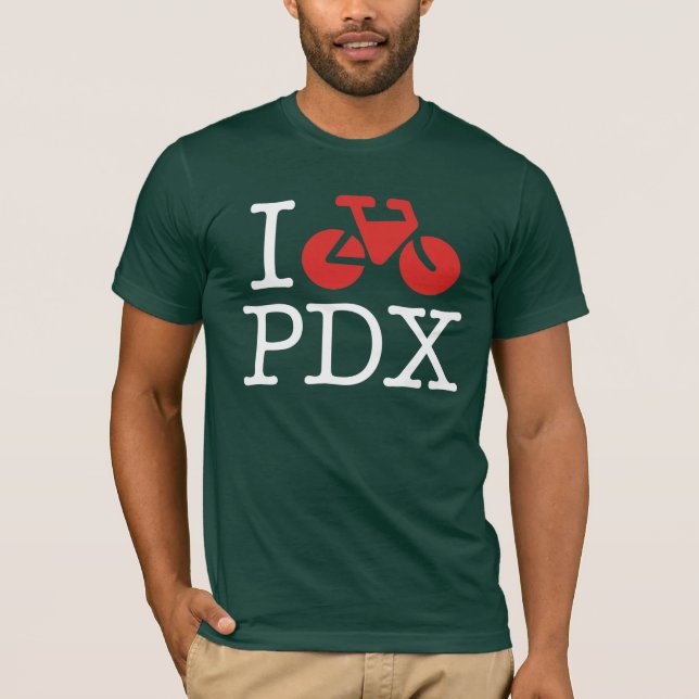 Ich fahre PDX Dunkelheits-T - Shirt rad (Vorderseite)