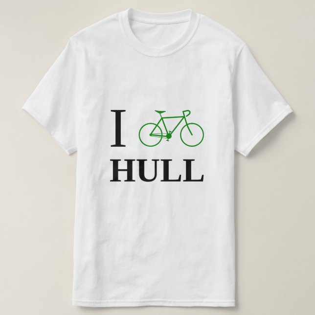 Ich fahre RUMPF rad (grüne Fahrrad-Ikone) T-Shirt (Design vorne)