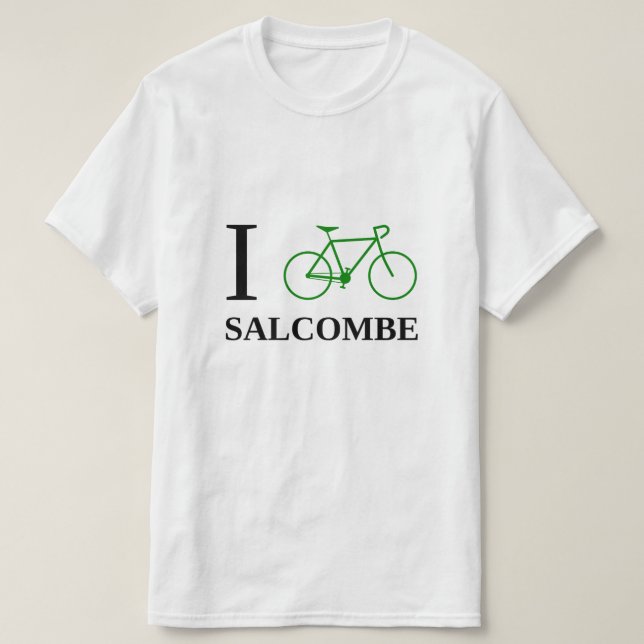 Ich fahre SALCOMBE rad (grüne Fahrrad-Ikone) T-Shirt (Design vorne)