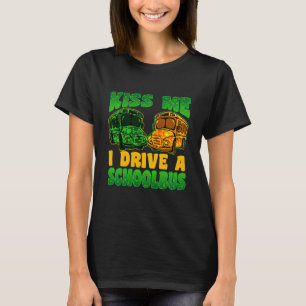 Ich fahre Schulbusfahrer St Patrick's Day Shamroc T-Shirt