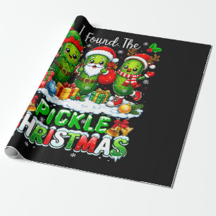 Ich fand das Pickle Xmas drei Santa Geschenkpapier