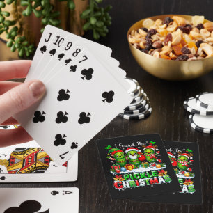 Ich fand das Pickle Xmas Three Santa Spielkarten