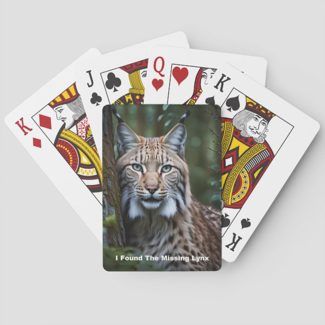 Ich fand den Vermissten Luchs, der Karten spielte Spielkarten (Rückseite)