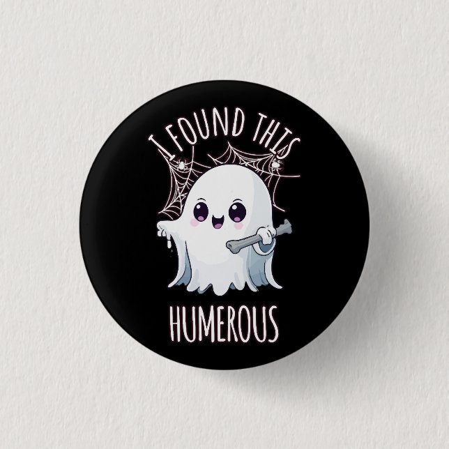 Ich fand diesen Humerus Funny Halloween Geist Button (Vorderseite)