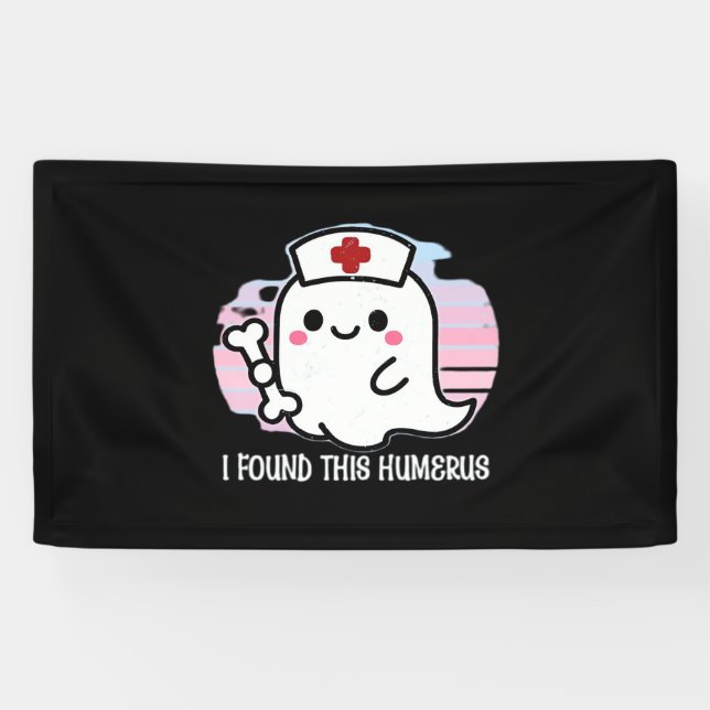 Ich fand diesen Humerus Funny Halloween Nurse Ghos Banner (Horizontal)