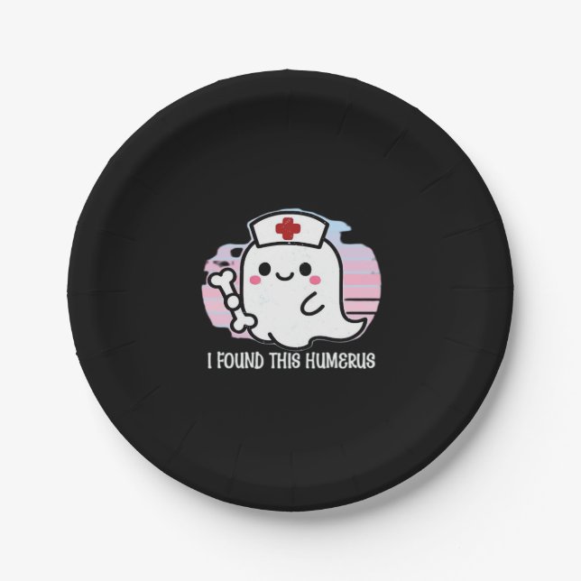 Ich fand diesen Humerus Funny Halloween Nurse Ghos Pappteller (Vorderseite)