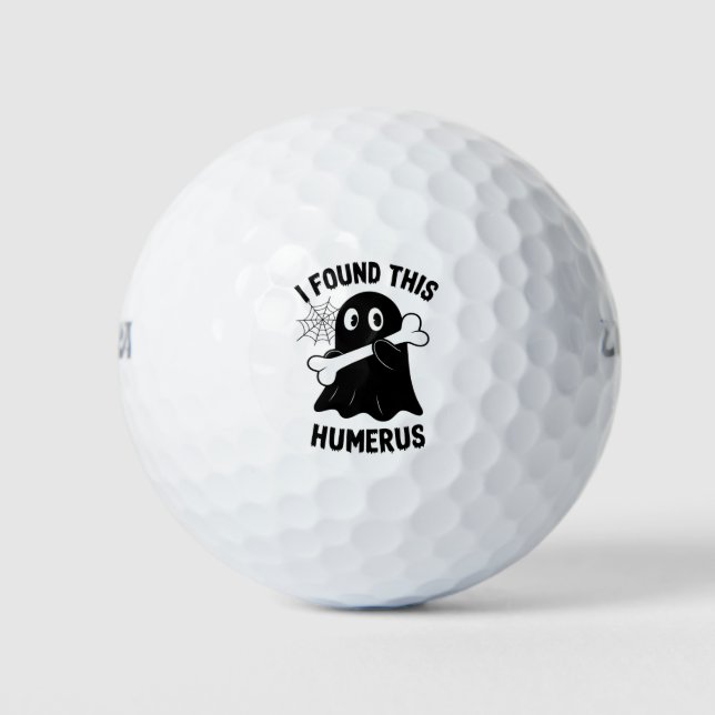 Ich fand diesen Humerus Halloween-Geist Golfball (Vorderseite)