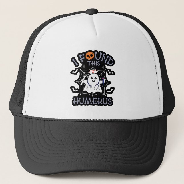 Ich fand dieses humerus Funny Ghost Nursing Hallow Truckerkappe (Vorderseite)