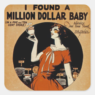 Ich fand ein Million-Dollar-Baby Quadratischer Aufkleber