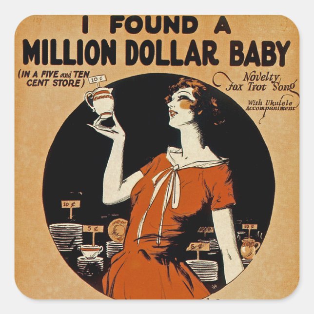Ich fand eine Million Dollar Baby Quadratischer Aufkleber (Vorderseite)
