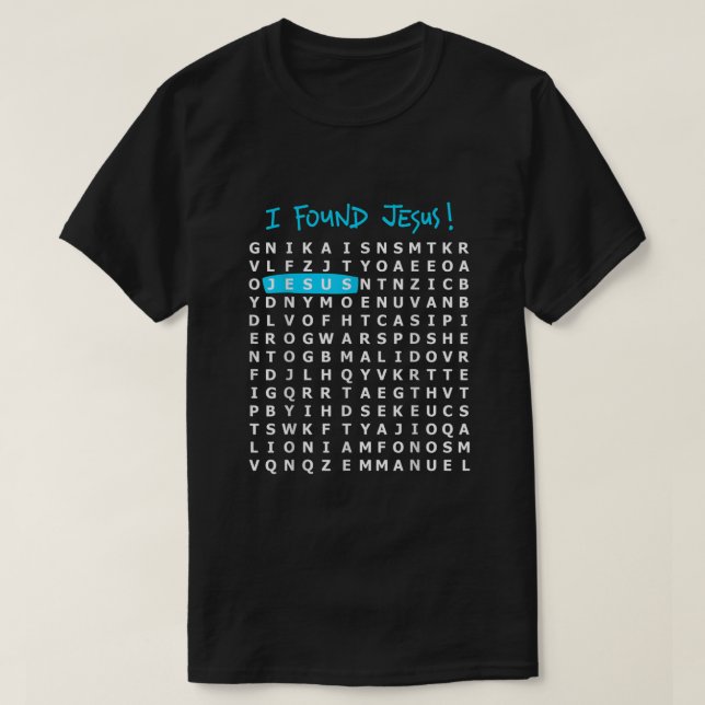 Ich fand Jesus Crossword Puzzle Christliches Shirt (Design vorne)